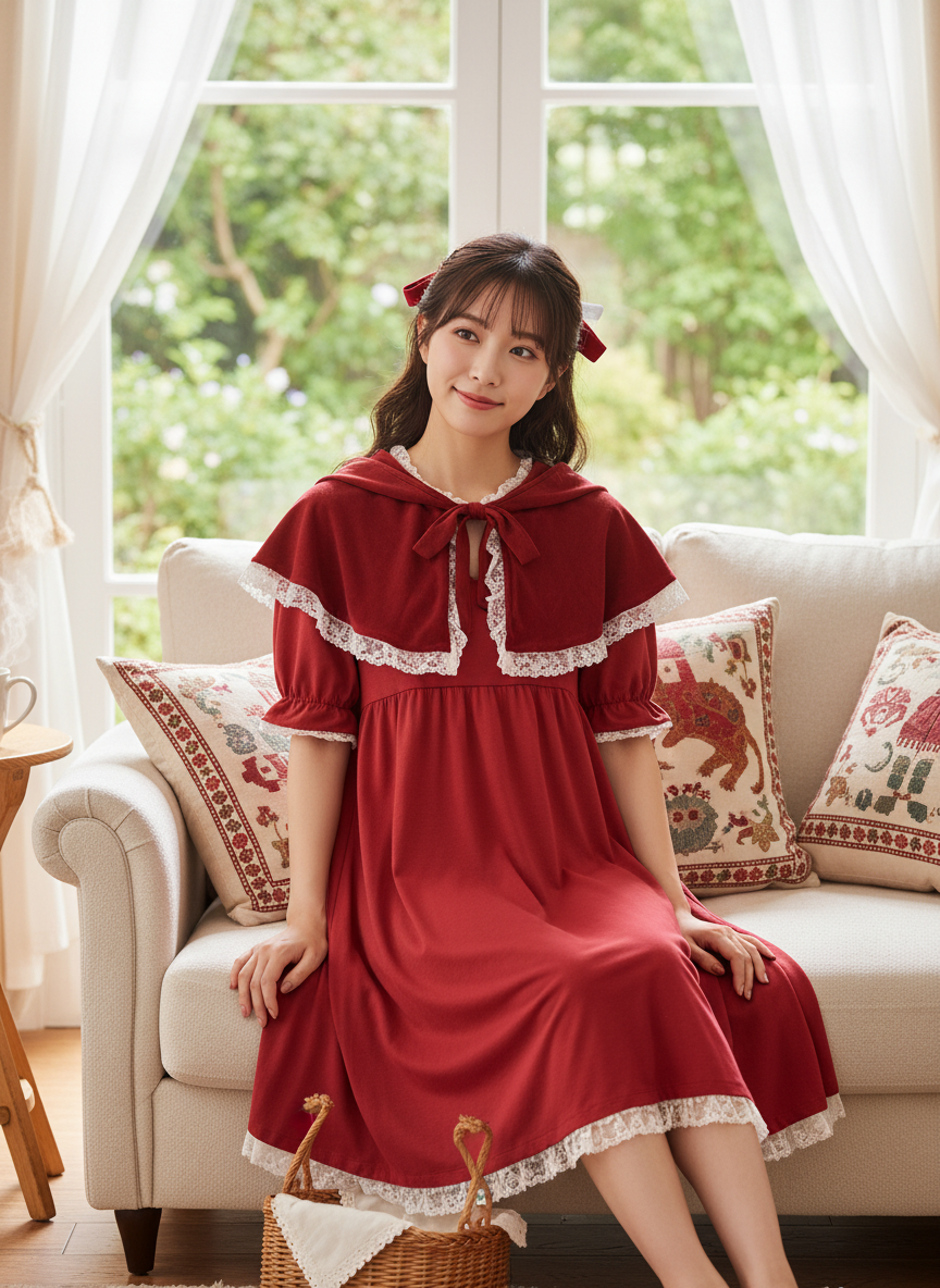 森の小道で見つけた秘密の赤ずきん