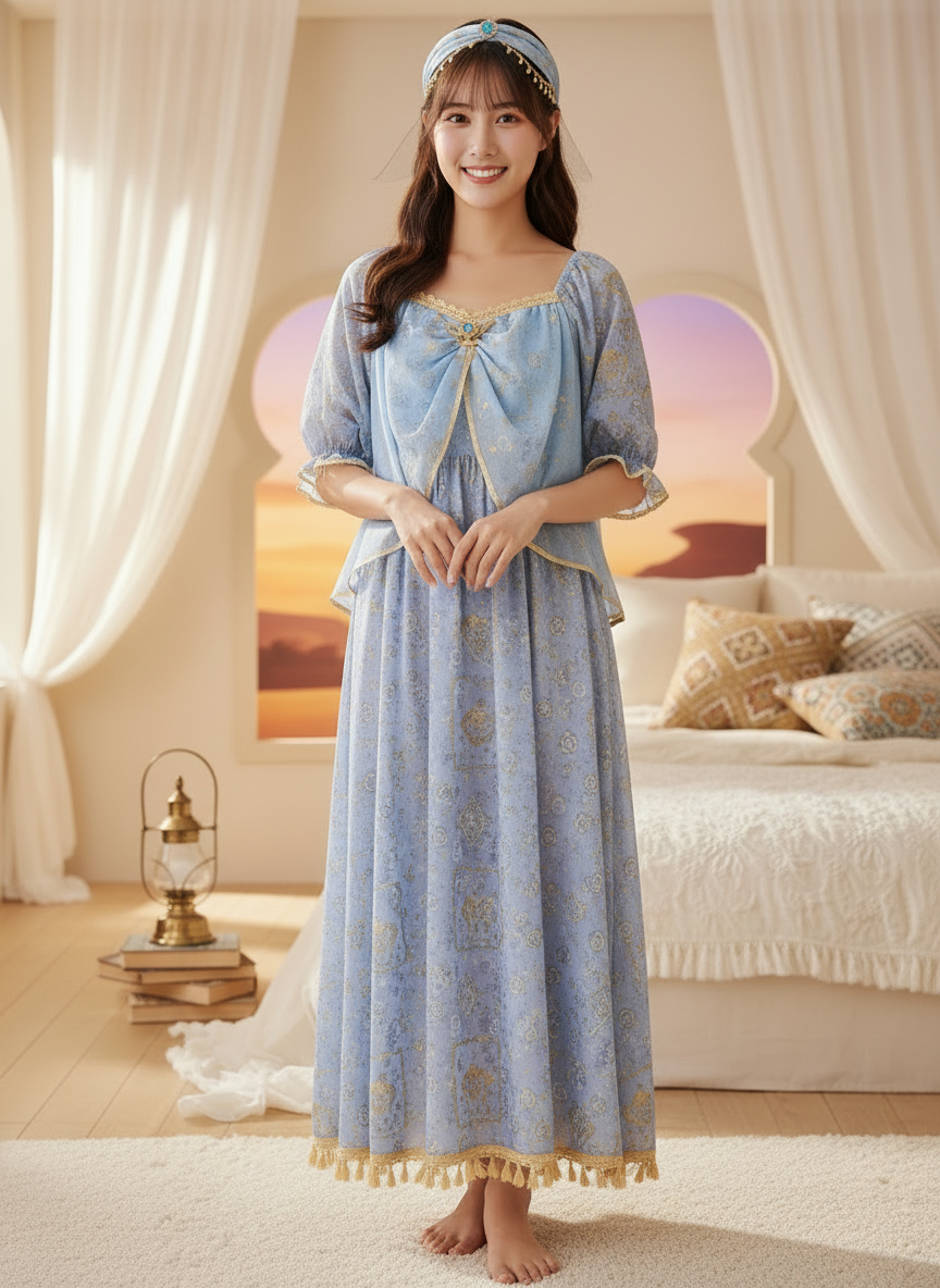 砂漠の夜風に揺れるジャスミン